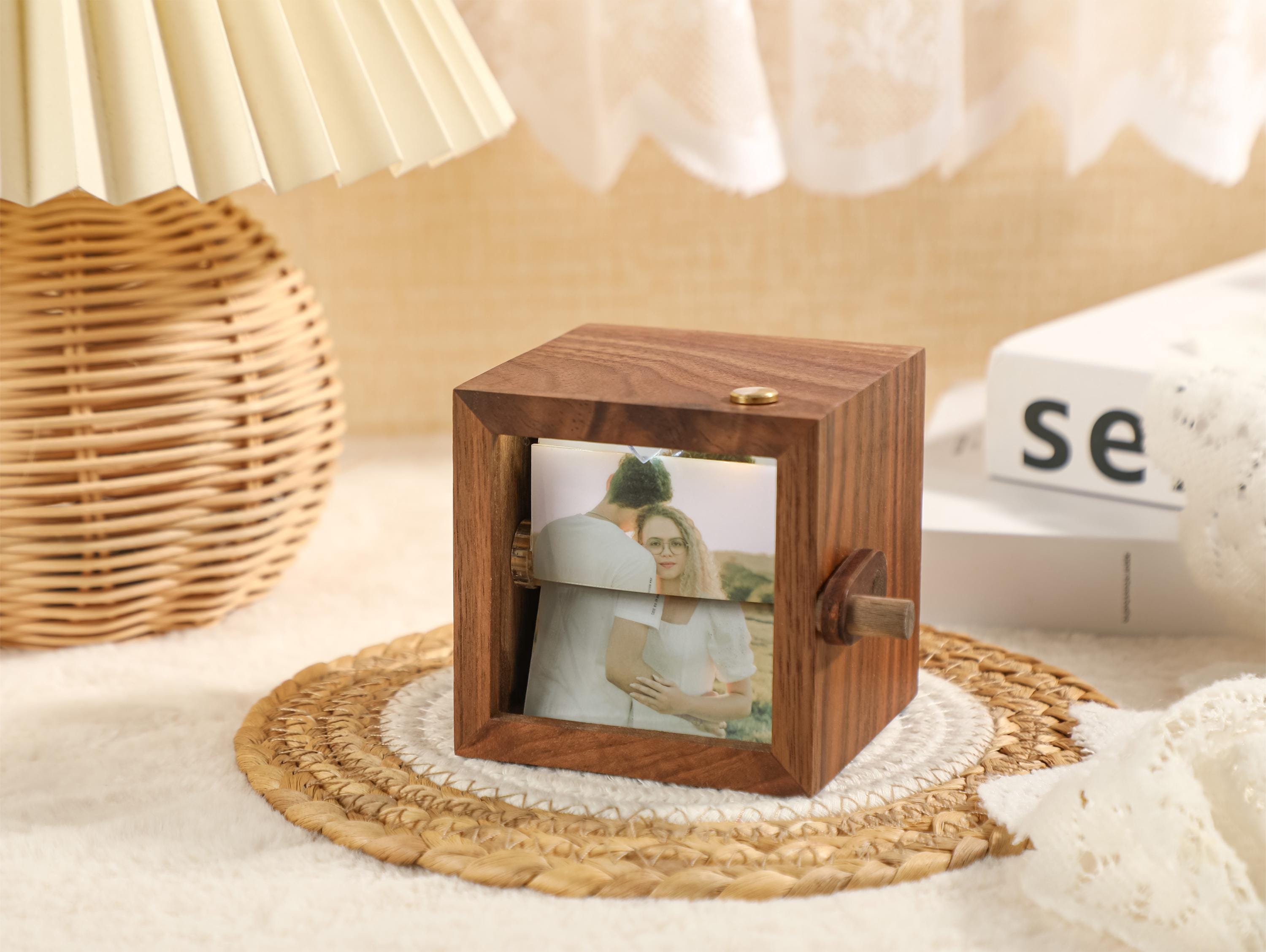 Custom Wooden Photo Book With Light