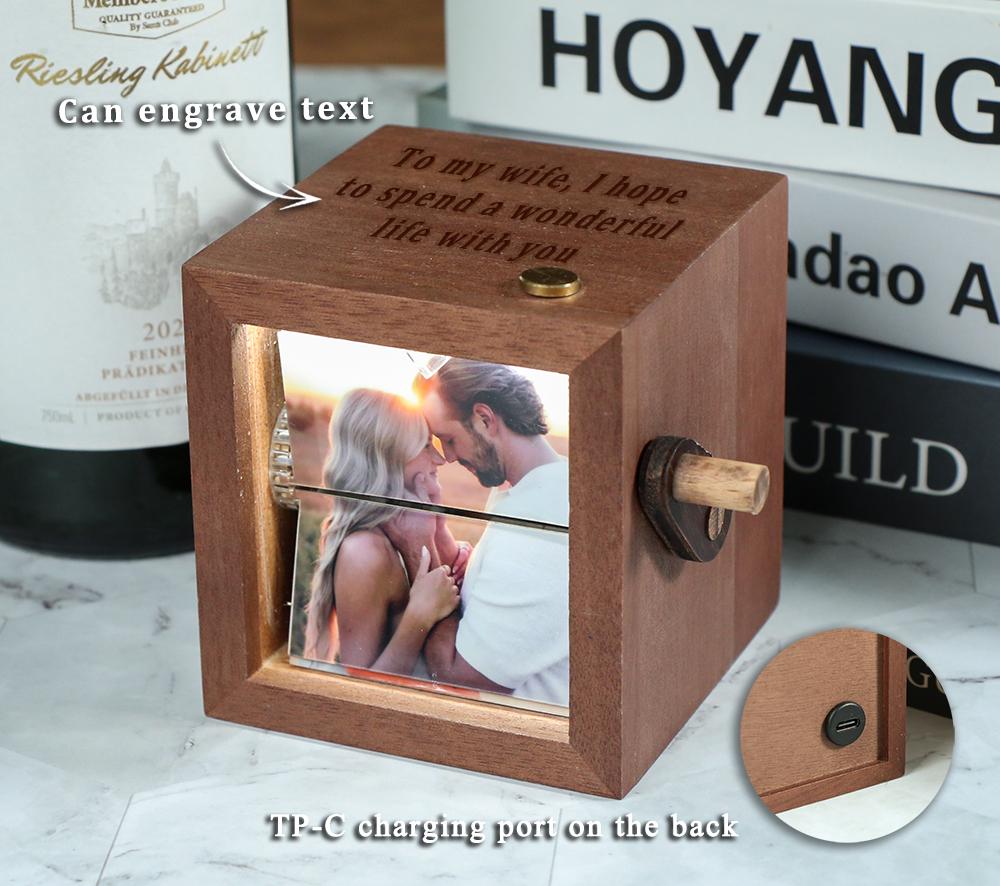 Custom wooden Photo Book with Light