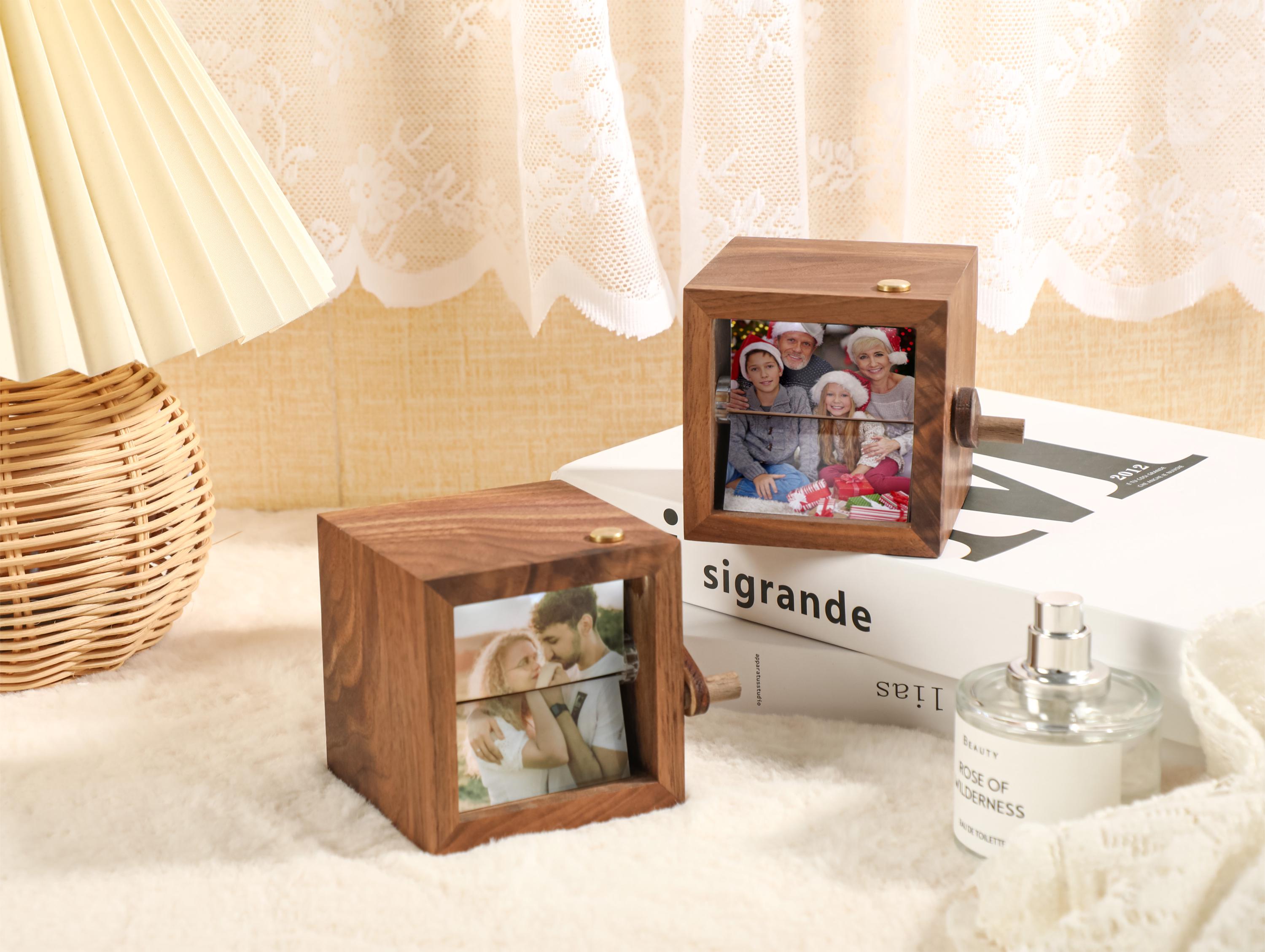 Custom Wooden Photo Book With Light