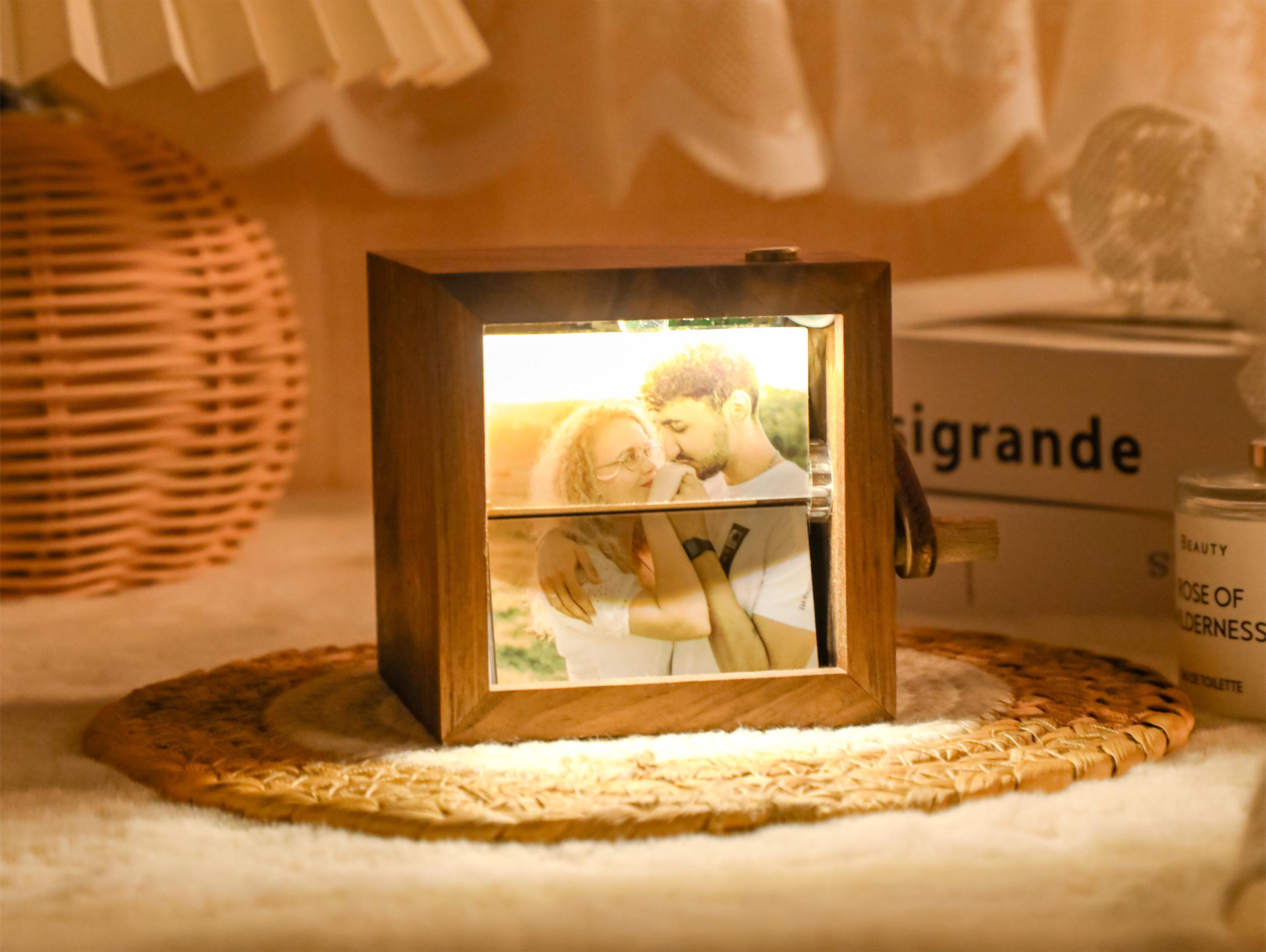 Custom Wooden Photo Book With Light