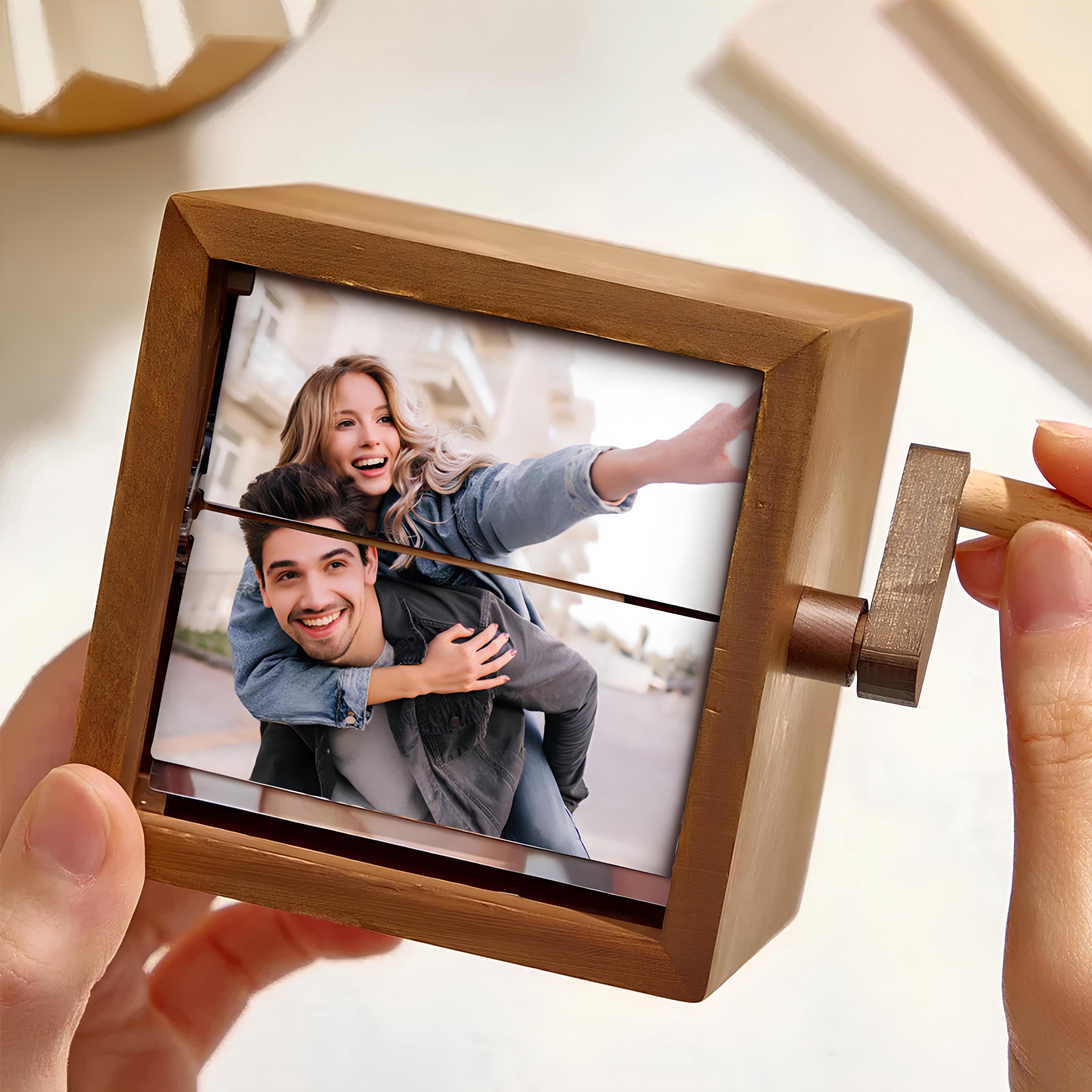 Custom Wooden Photo Flipbook with LED Light