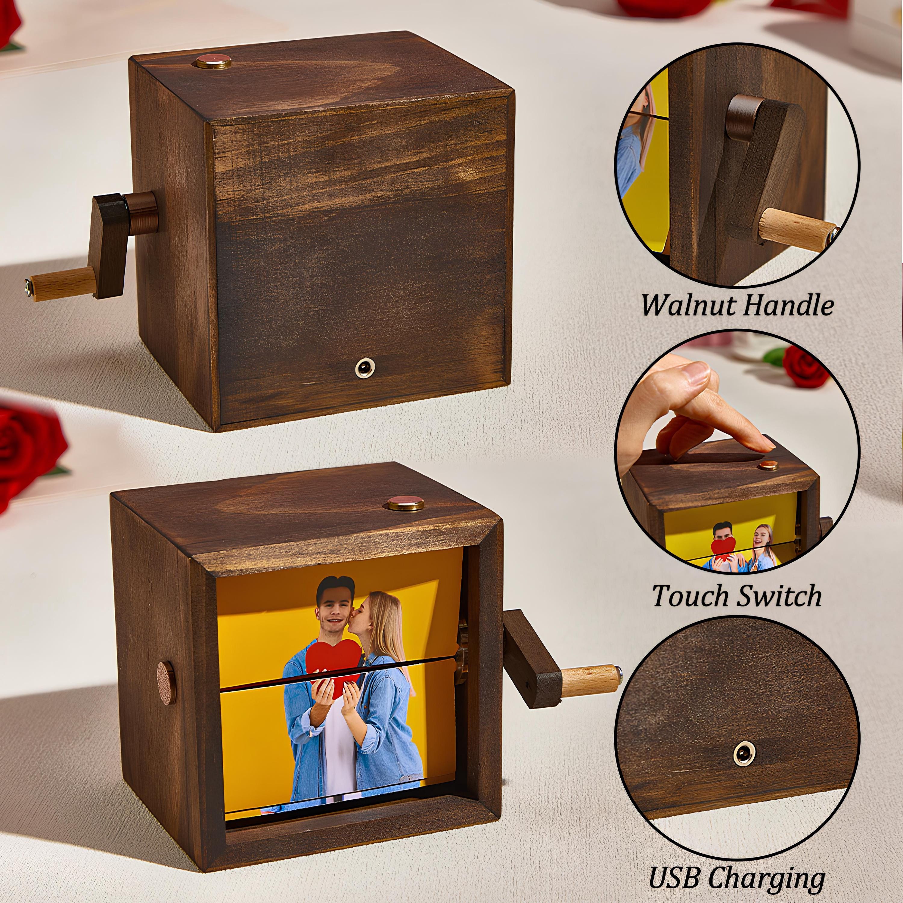 Custom Wooden Photo Flipbook with LED Light