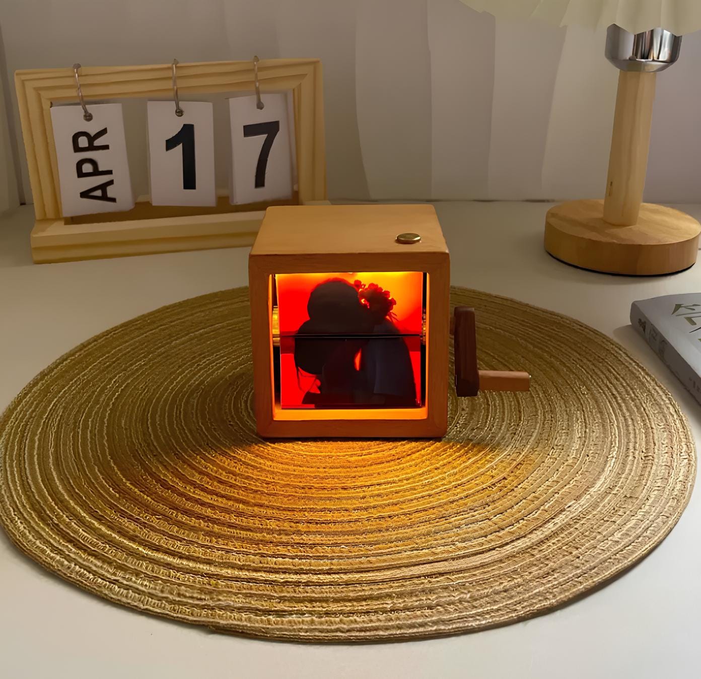 Custom Wooden Photo Flipbook with LED Light