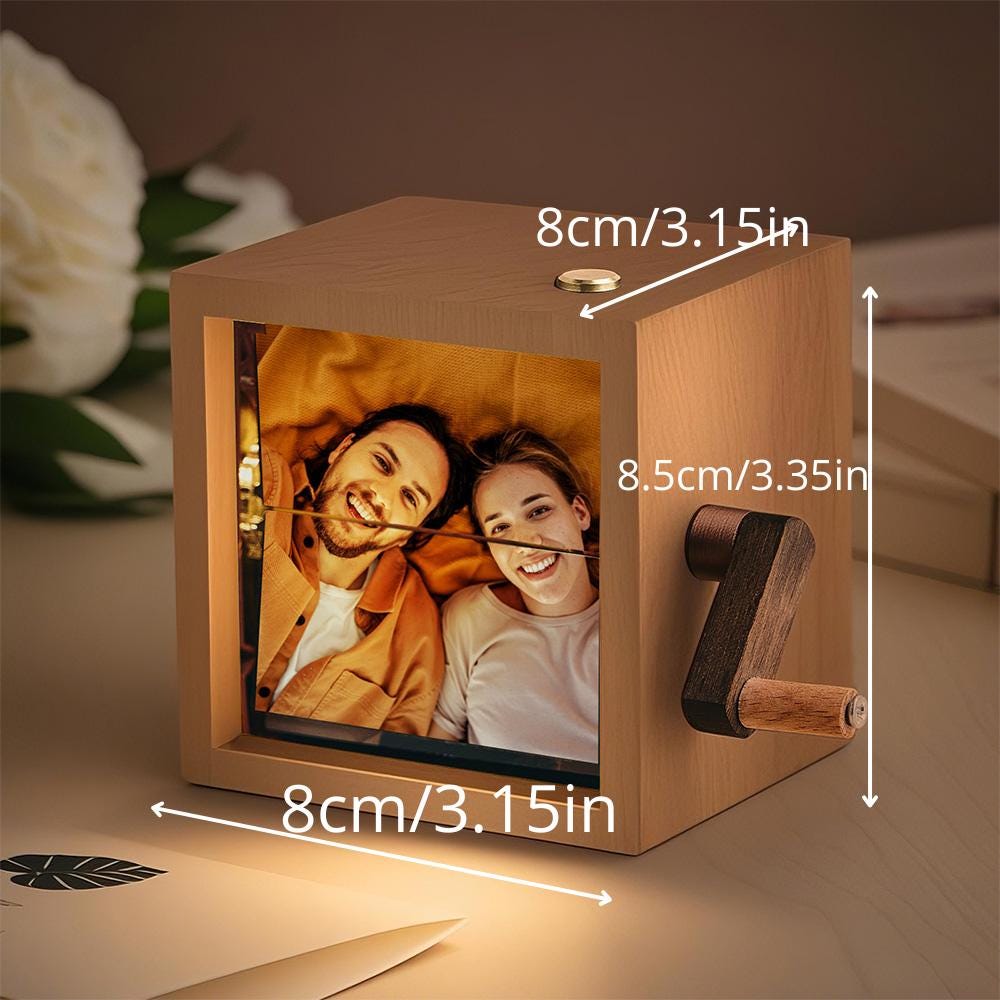 Custom Wooden Photo Flipbook with LED Light